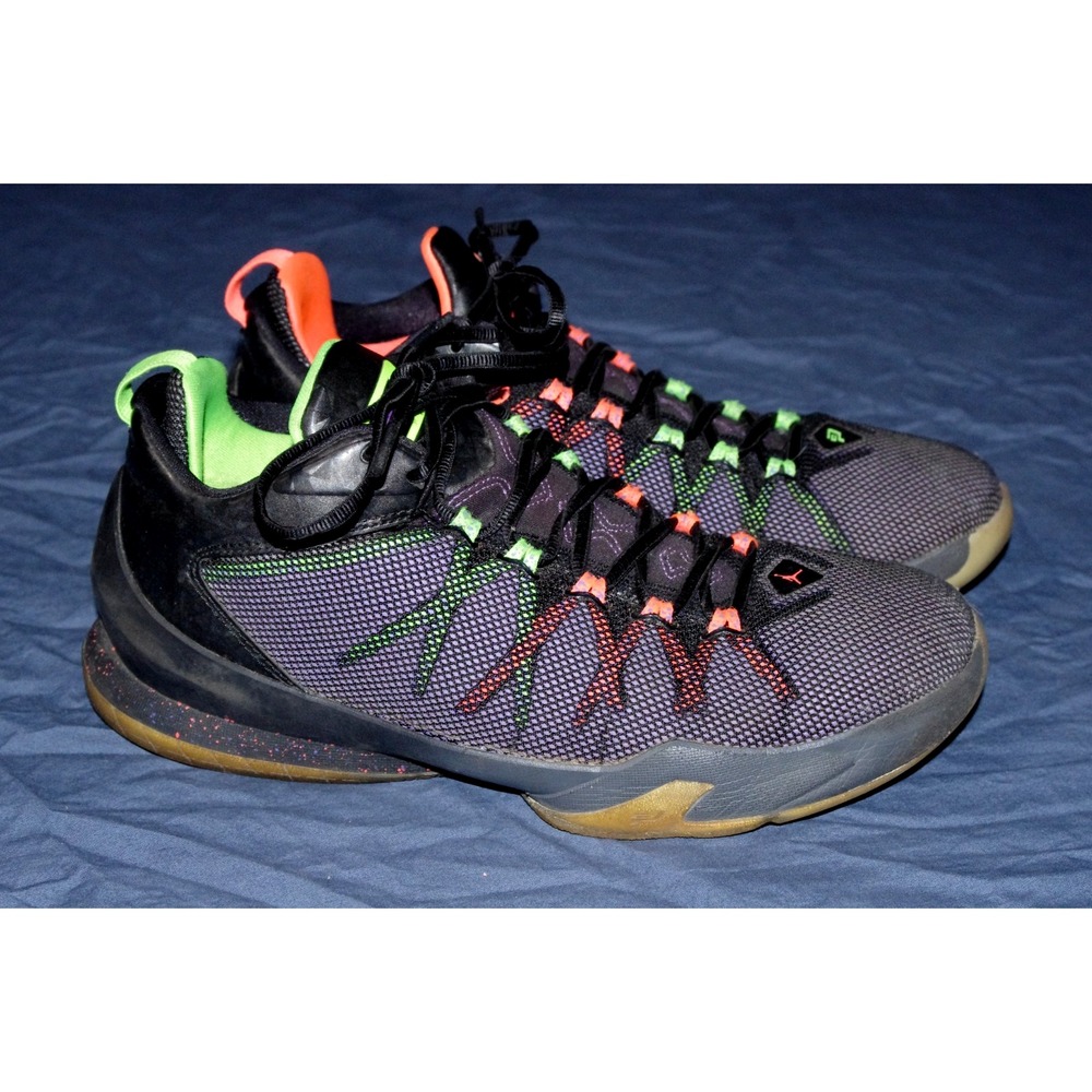 Jordan CP3 VIII Size 8 AE BG GUC Black Purple Electric Green Crimson